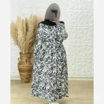 پیراهن ساحلی زنانه جنس کرپ فلور بوگاتی فری سایز تا 48 قد 136 - Image 2