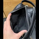 کیف دستی چرم طبیعی چرم ظفر دو خانه 21 سانتی متری - Image 14