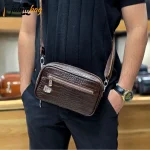 کیف دستی و دوشی چرم طبیعی گاوی دو خانه مدل شوزبگ - Image 10