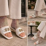 صندل زنانه آلینا سفید راحتی شیک تابستانی تخت مجلسی - Image 6