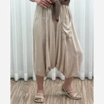 شلوار تبتی نخی قواره آزاد فری سایز زنانه - Image 2