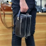 کیف دستی و دوشی چرم طبیعی گاوی دو خانه مدل شوزبگ