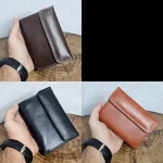 کیف پول و جامدارکی مردانه چرم اصل گاوی دو دکمه با 18 جاکارتی - Image 4