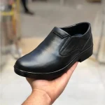 کفش چرم مردانه نیما مدل اوپتیما مشکی رویه چرم طبیعی زیره پیو سبک راحت طبی 8 ماه ضمانت - Image 5