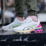 کفش اسیکس Gel Nimbus مردانه سفید صورتی زرد اسپرت تنفسی پیادهروی روزمره - Image 10
