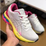 کفش اسیکس Gel Nimbus مردانه سفید صورتی زرد اسپرت تنفسی پیادهروی روزمره - Image 3