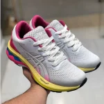 کفش اسیکس Gel Nimbus مردانه سفید صورتی زرد اسپرت تنفسی پیادهروی روزمره - Image 7