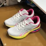 کفش اسیکس Gel Nimbus مردانه سفید صورتی زرد اسپرت تنفسی پیادهروی روزمره - Image 8