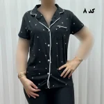 لباس خواب جلو باز زنانه وارداتی کد 1163 جنس اسپاندکس و پلی استر چهارفصل راحت - تصویر 5