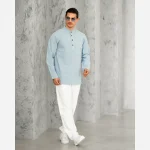 شلوار مردانه الیاف طبیعی مدل سهند رنگ سفید 100 درصد پنبه - Image 5