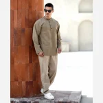 شلوار مردانه الیاف طبیعی مدل سهند رنگ کرم 100 درصد پنبه - Image 2