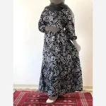 پیراهن ساحلی زنانه جنس فلور بوگاتی فری سایز قد 135