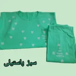 ست تیشرت و شلوار زنانه طرح قلب جنس نخ ویسکوز سایز 38 تا 48 - تصویر 7