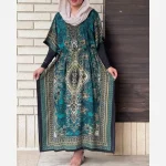پیراهن پانچ سیلک هندی زنانه فری سایز تابستانی - Image 4
