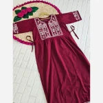پیراهن ساحلی لینن زنانه فری سایز قد 135 رنگ مشکی - Image 4