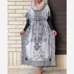 پیراهن پانچ سیلک هندی زنانه فری سایز تابستانی - Image 5