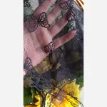 مینی اسکارف تل دار دور گیپور ابعاد 62 در 62 مناسب بهار و تابستان - Image 4