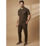 ست تیشرت و شلوار مراکشی مردانه یقه زیپ دار گلدوزی شده سایز L تا 3XL رنگبندی متنوع - Image 3