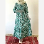 پیراهن ساحلی زنانه جنس فلور بوگاتی فری سایز قد 135 - Image 11