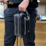 کیف دستی و دوشی چرم طبیعی گاوی دو خانه مدل شوزبگ - Image 4