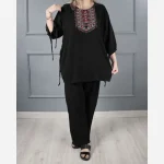 بلوز شلوار زنانه طرح آیدا فری سایز - Image 8