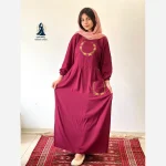 ساحلی گلدوزی تک جیب زنانه جنس نخ ململ رنگ زیتون خنک تابستانه - تصویر 3