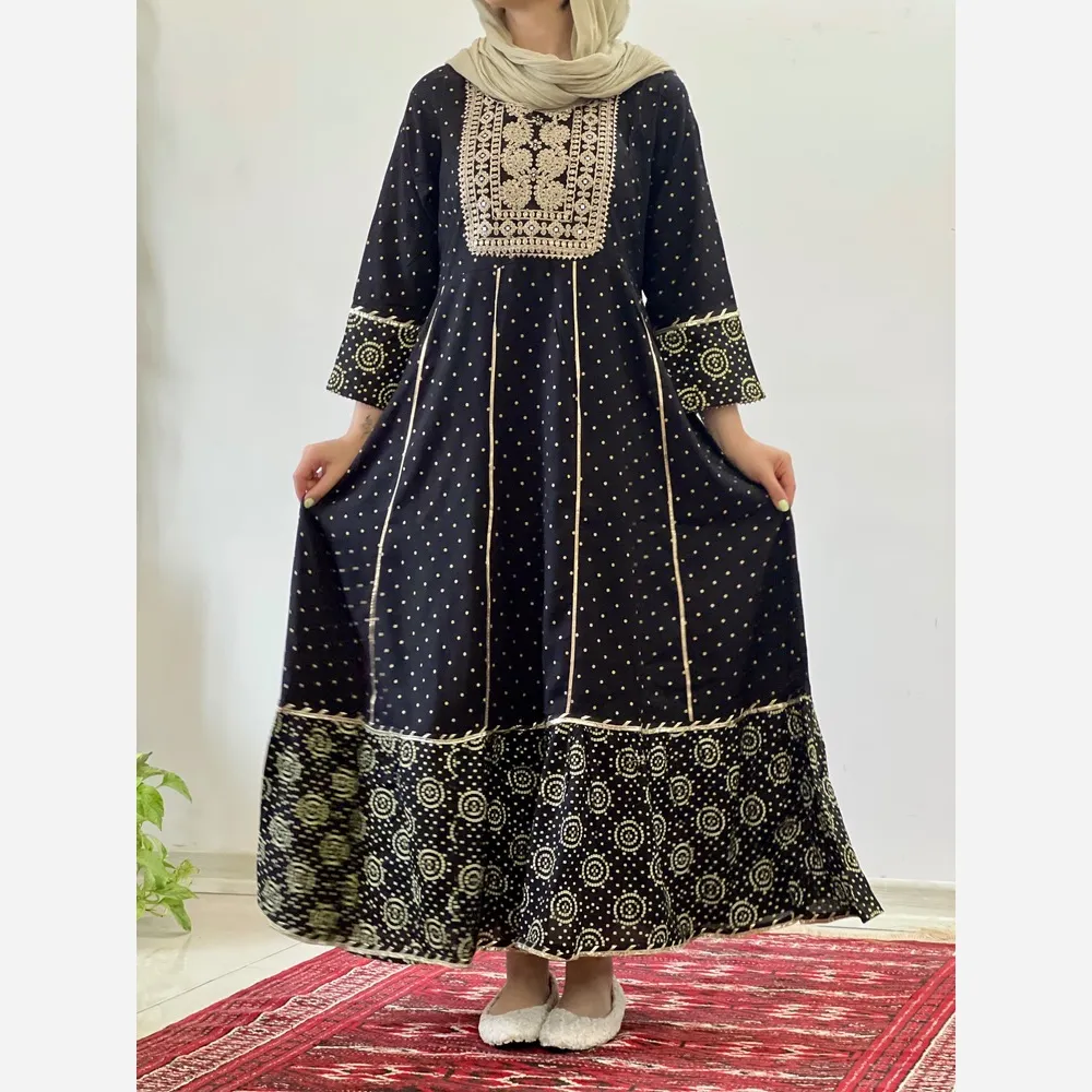 37a862b4-98b6-4e29-87f7-2ebd687c0208 کرتی هندی زنانه جنس نخ وارداتی سایز بزرگ مدل کلوش قد 135 - تصویر 1