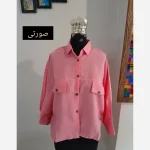مانتو پانچ اسپرت دانشجویی دو جیب پارچه لینن سایز بزرگ - تصویر 5