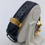 ساعت مچی مردانه الکس مارتین مدل 7106 طلایی صفحه مشکی طرح سه موتور با بند چرمی - Image 3