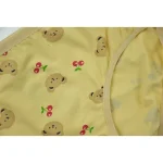 شورت زنانه نخی طرح تدی گیلاس رنگ کرم - Image 3