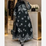 پیراهن کلوش حاشیه دار یسنا جنس کرپ بوگاتی فری سایز - Image 6