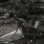 شال مجلسی زنانه مشکی نگین دار توری دور دانتل سایز 170x50 - Image 2