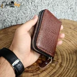 جاکارتی زیپدار چرم طبیعی گاوی مناسب آقایان و خانمها ابعاد 11 در 7 سانتیمتر - تصویر 2
