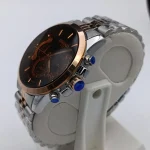 ساعت مچی مردانه سیکو دورنگ رزگلد صفحه مشکی طرح سه موتور با تقویم و موتور ژاپن - Image 2