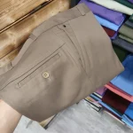 شلوار پارچه ای کلاسیک مردانه جنس نخی سوزنی رنگ ثابت - Image 5