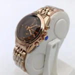 ساعت مچی زنانه سیکو طرح سه موتور صفحه مشکی رزگلد با تقویم و موتور ژاپن - تصویر 3