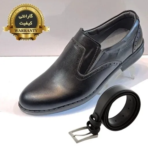 627c5c50-a7f8-43e1-8580-d3c8d3a9d2dd ست کفش مردانه مدل رویال کشی و کمربند چرم رابو - Image 1