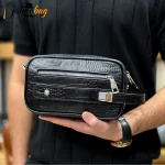 کیف دستی و دوشی چرم طبیعی گاوی دو خانه مدل شوزبگ - Image 7
