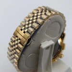 ساعت مچی مردانه سیکو طلایی صفحه سبز بند استیل طرح سه موتور با تقویم و موتور ژاپن - تصویر 3