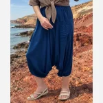 شلوار تبتی نخی قواره آزاد فری سایز زنانه - Image 7
