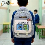 کوله پشتی طرح ماینکرافت مناسب پیش دبستانی و دبستان جنس پارچه کجراه خارجی - Image 3