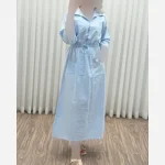 پیراهن مانتو دانشجویی لینن وارداتی فری سایز - Image 8