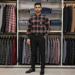 پیراهن چهارخانه مردانه آستین بلند بنگال کشی قواره آزاد - Image 3