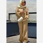 ست شومیز و شلوار شانتون زنانه آستین پاکتی فروغ