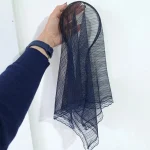 مینی اسکارف تل دار دور گیپور ابعاد 62 در 62 مناسب بهار و تابستان - Image 8