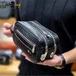 کیف دستی چرم طبیعی چرم ظفر دو خانه 21 سانتی متری - Image 5