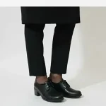 کفش چرم زنانه طبی بندی مدل پارمیس مشکی پاشنه 5 سانت - Image 2
