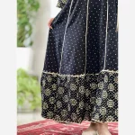 کرتی هندی زنانه جنس نخ وارداتی سایز بزرگ مدل کلوش قد 135 - تصویر 5