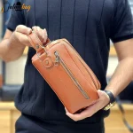 کیف دستی مردانه چرمی شوزبگ دو خانه چرم صنعتی خارجی - Image 5