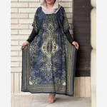 پیراهن پانچ سیلک هندی زنانه فری سایز تابستانی - Image 2